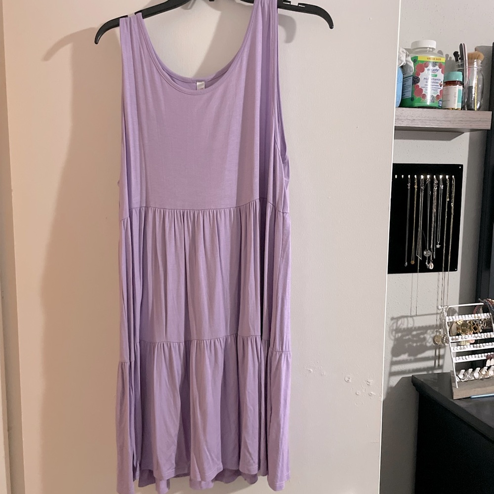 Simlu Purple Tiered Dress - Size XL